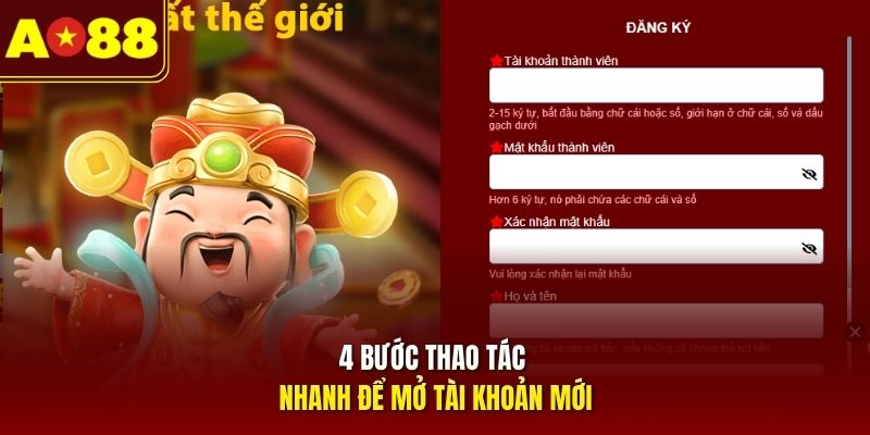 4 bước thao tác nhanh để mở tài khoản mới